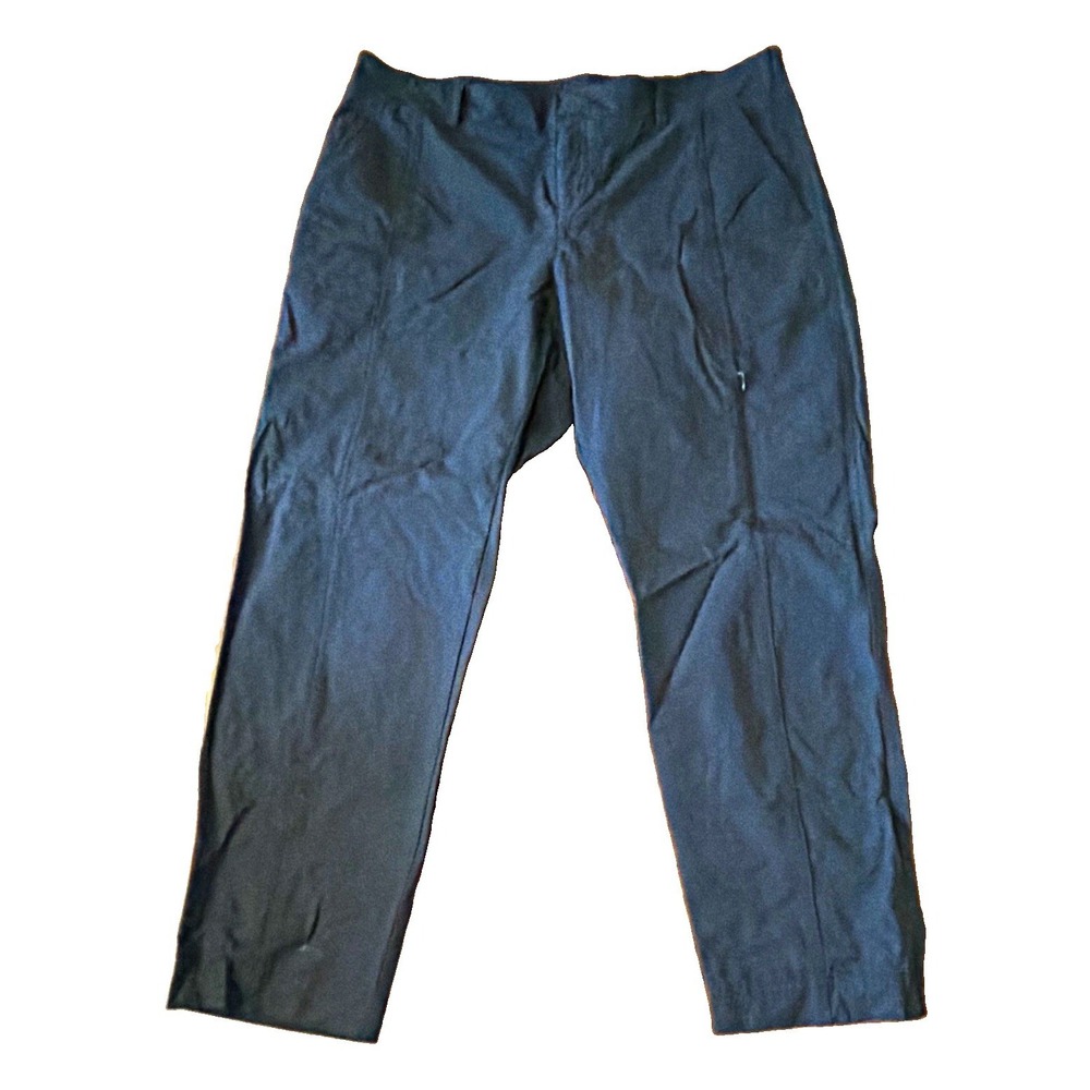 Kirkland Signature Womens Black Cropped Travel Pants 8 Straight Elastic Pockets